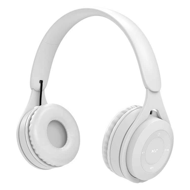 Casque Bluetooth Macaron avec qualité sonore HiFi Y08 prend en charge les appels et la carte TF et AUX 3,5 mm (blanc)