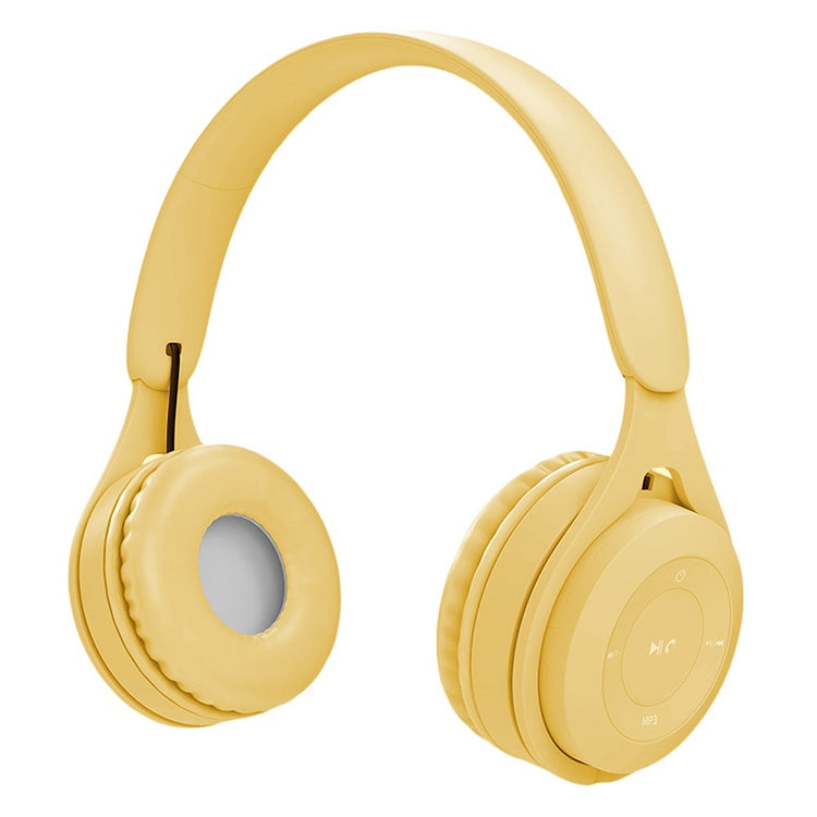 Y08 HiFi Sound Quality Macaron Bluetooth Headphones Prend en charge les appels et la carte TF et AUX 3,5 mm (jaune)