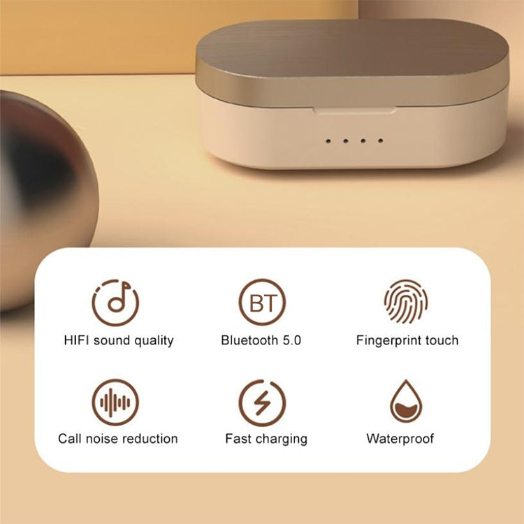 Z5 TWS Bluetooth 5.0 Touch Mini Auricular Inalámbrico Bluetooth con caja de Carga Magnética asistente de llamadas y voz y ventana emergente del sistema IOS (Negro)