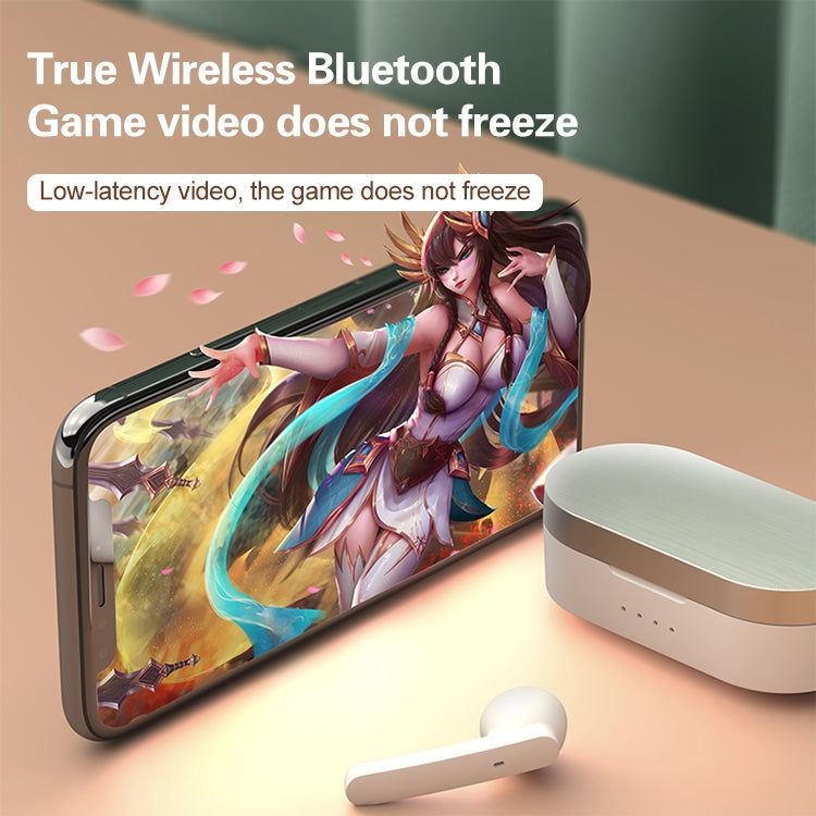 Z5 TWS Bluetooth 5.0 Touch Mini Wireless Bluetooth Earphone with Magnetic Charging Box Call and Voice Assistant and IOS System Pop-up Window (White)