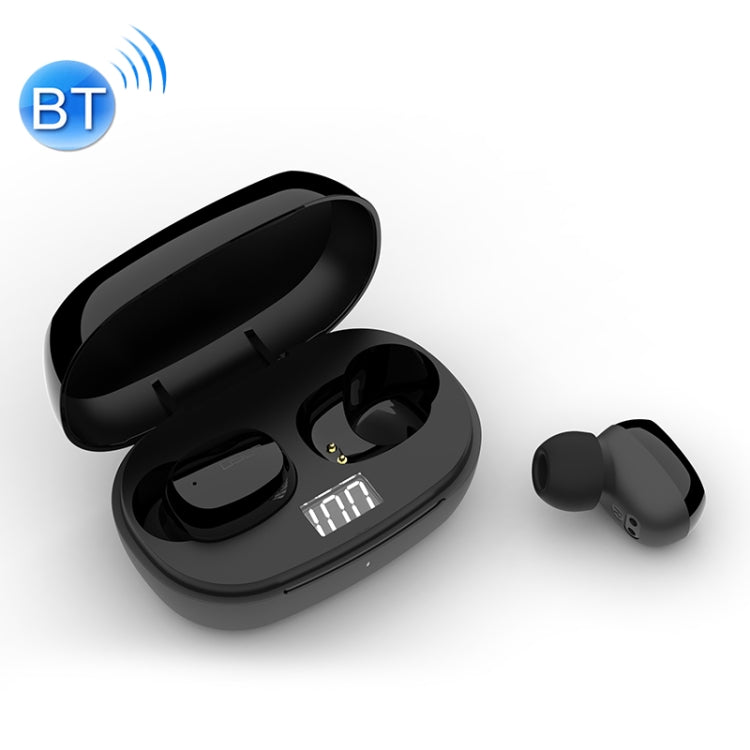 TWS-Q9S STEREO VERDADERO FERIAL Bluetooth con caja de Carga y Pantalla de energía (Negro)