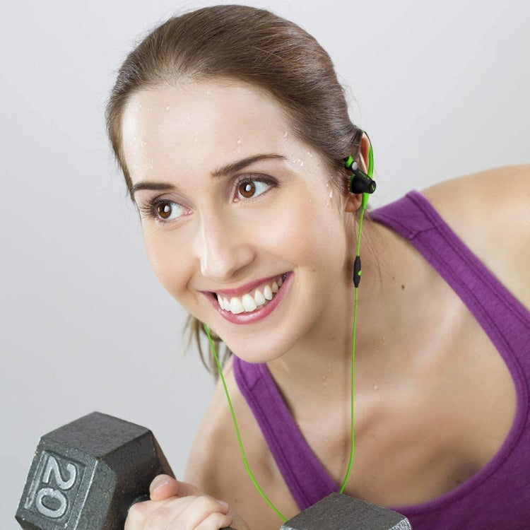 Mucro MB-232 Correr en Ear Sport Earhook Auriculares Stereo alámbrica para el gimnasio Jogging (Verde)