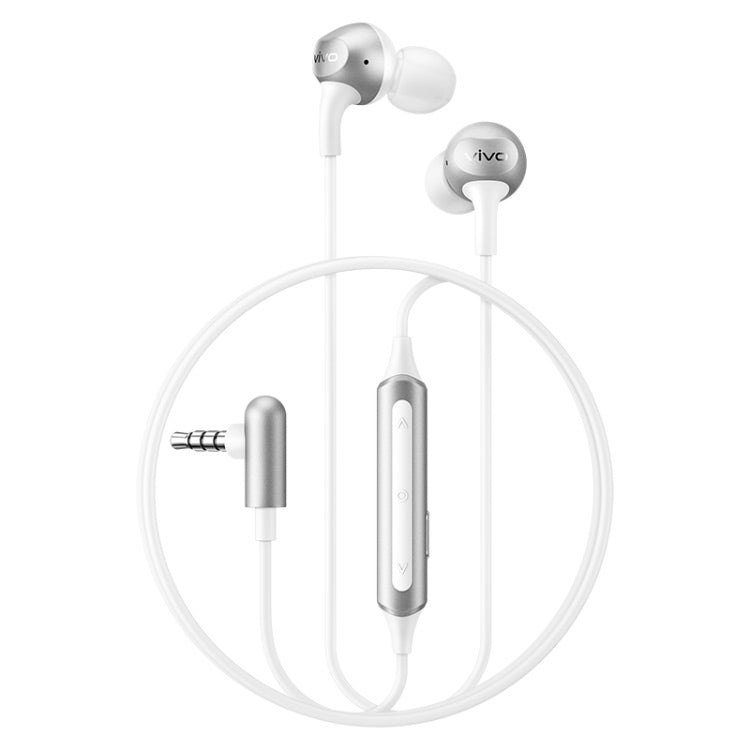 Original Vivo HP2035 6020001 3.5mm L Interface Connector In-ore Wire Control Earphone with Microphone (White)