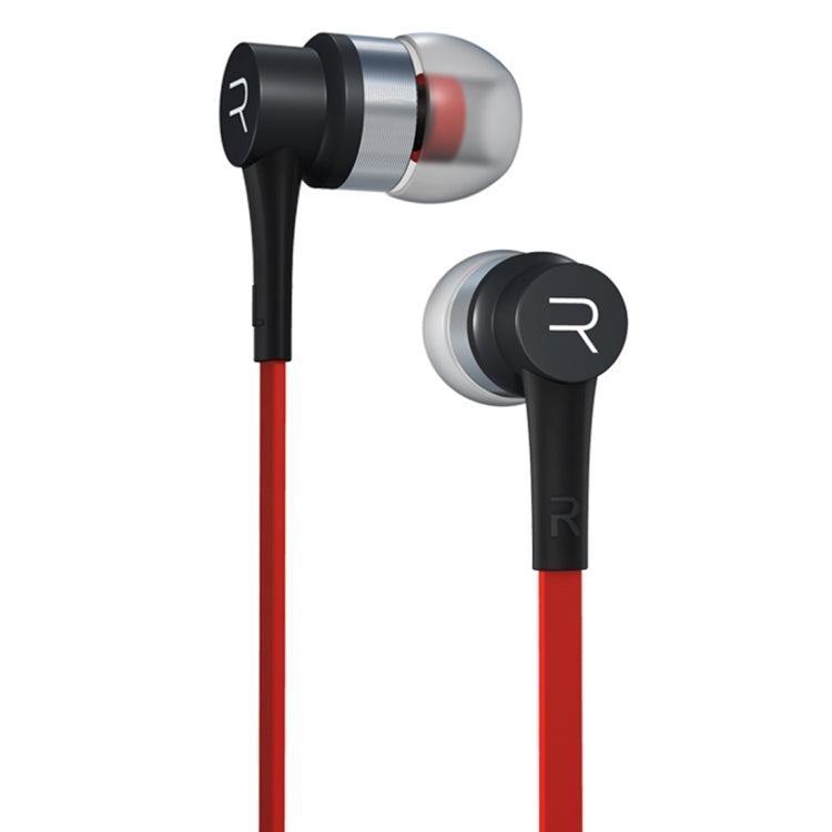 Remax RM-535i In-Ear Stereo Earphone with Wired Control + MIC Hands-Free Support for iPhone Galaxy Sony HTC Huawei Xiaomi Lenovo and other Smart Phones (Red + Black)