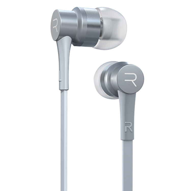 Remax RM-535i In-Ear Stereo Earphone with Wired Control + MIC Hands-Free Support for iPhone Galaxy Sony HTC Huawei Xiaomi Lenovo and other Smart Phones (Silver)
