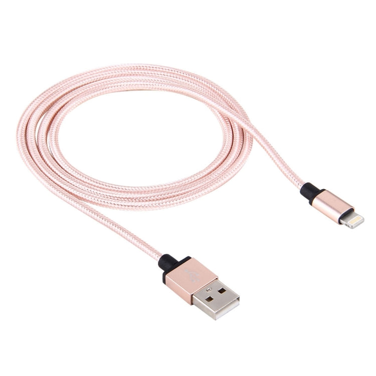 1m Weave Metal Style Head 58 Core 8 Pin to USB 2.0 Data / Charger Cable For iPhone XR / iPhone XS MAX / iPhone X and XS / iPhone 8 and 8 Plus / iPhone 7 and 7 Plus / iPhone 6 and 6s and 6 Plus and 6s Plus / iPad (Pink)