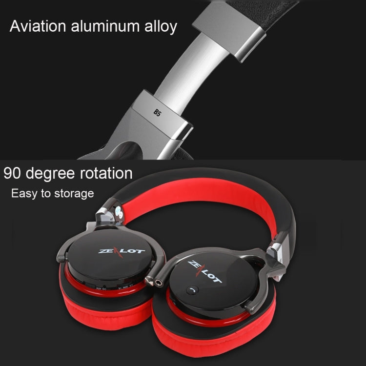 Zealot B5 Headband Bluetooth Stereo Music Headset For iPhone Galaxy Huawei Xiaomi LG HTC and other Smart Phones (Black)