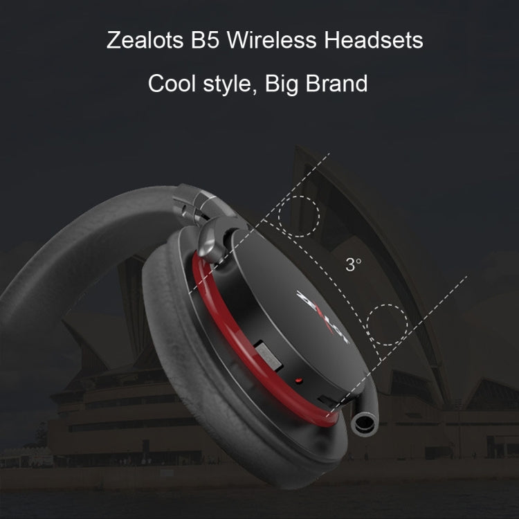 Zealot B5 Headband Bluetooth Stereo Music Headset Para iPhone Galaxy Huawei Xiaomi LG HTC y otros Teléfonos Inteligentes (Rojo)