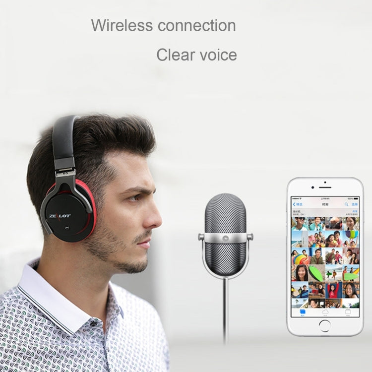 Zealot B5 Bandeau Bluetooth Stéréo Musique Casque pour iPhone Galaxy Huawei Xiaomi LG HTC et autres téléphones intelligents (Rouge)