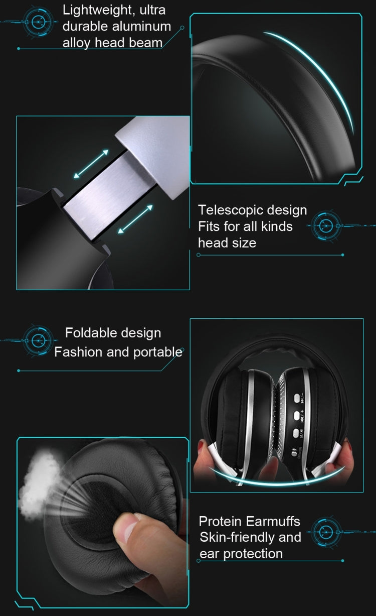 Auriculares de música Stereo Bluetooth de Zelot B19 con Pantalla para iPhone Galaxy Huawei Xiaomi LG HTC y otros Teléfonos Inteligentes (Gris)