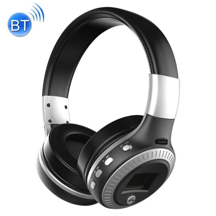 Zealot B19 Stereo Bluetooth Music Headphones with Display for iPhone Galaxy Huawei Xiaomi LG HTC and other Smart Phones (Silver)