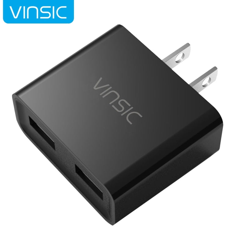 Vinsic VSCW202B 12W 5V 2.4A Output Dual Port USB Travel Charger Adapter USB Charger For iPhone 6 / 5S / 5 / 4S iPad iPod Galaxy Mobile Phones Tablets