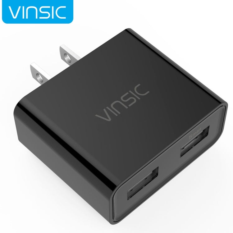 Vinsic VSCW202B 12W 5V 2.4A Sortie Double Port USB Chargeur de Voyage Adaptateur Chargeur USB pour iPhone 6 / 5S / 5 / 4S iPad iPod Galaxy Téléphones Mobiles Tablettes