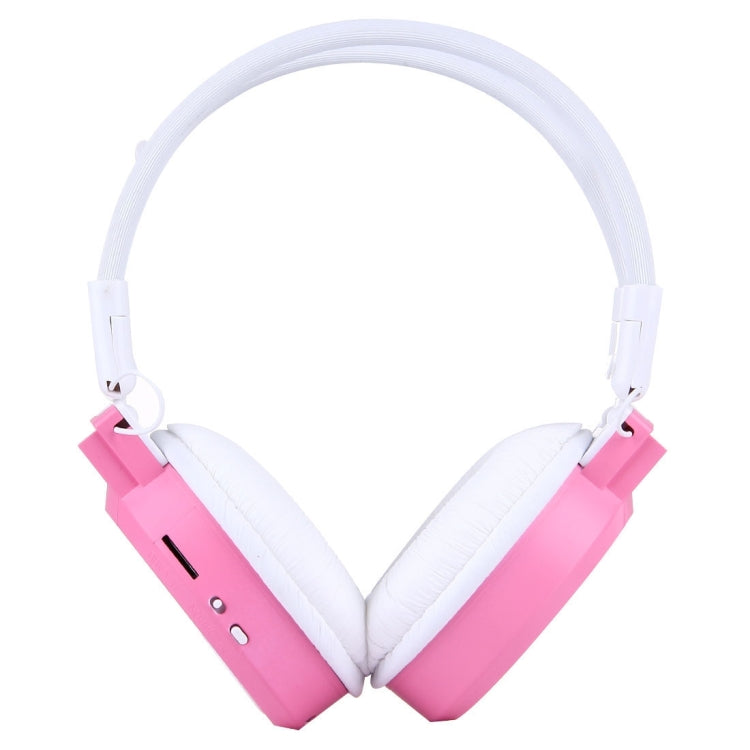 SH-S1 Foldable HiFi Stereo Wireless Sports Headphones with LCD Screen to Show Track Information and SD/TF Card for Smartphones and iPad and Laptops and Notebooks and MP3 or Other Audio Devices (Pink)
