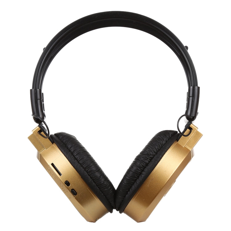 SH-S1 Foldable HiFi Stereo Wireless Sports Headphones with LCD Screen to Show Track Information and SD/TF Card for Smartphones and iPad and Laptops and Notebooks and MP3 or Other Audio Devices (Gold)