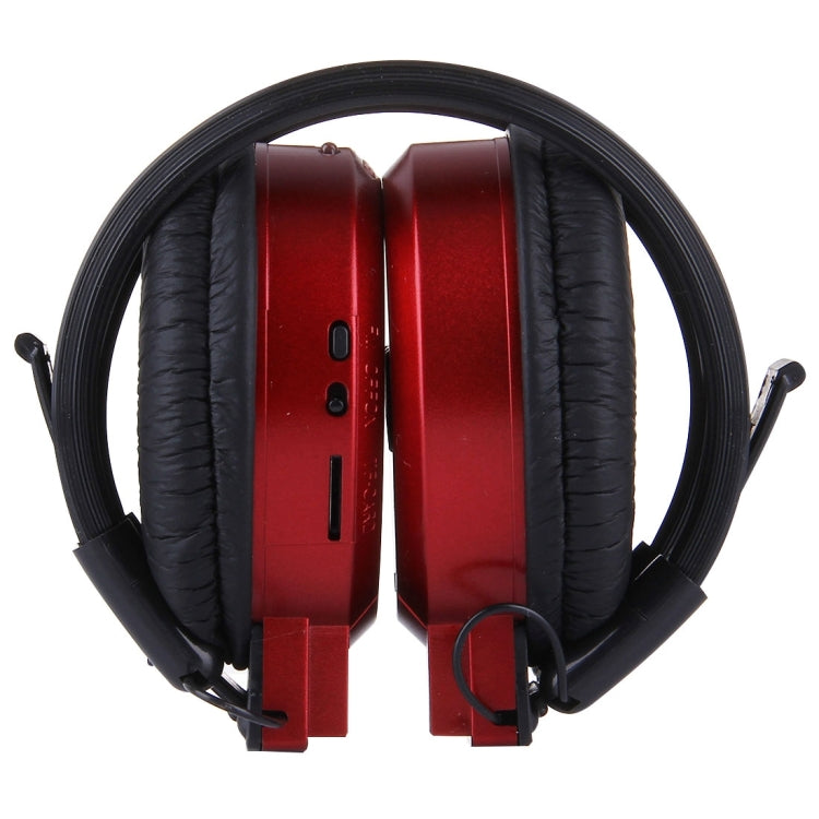 SH-S1 HiFi Stereo Foldable Sports Wireless Headphone with LCD Display Track Information and TF/SD Card for Smart Phones iPad Laptop and Notebook and MP3 or Other Audio Devices (Red)