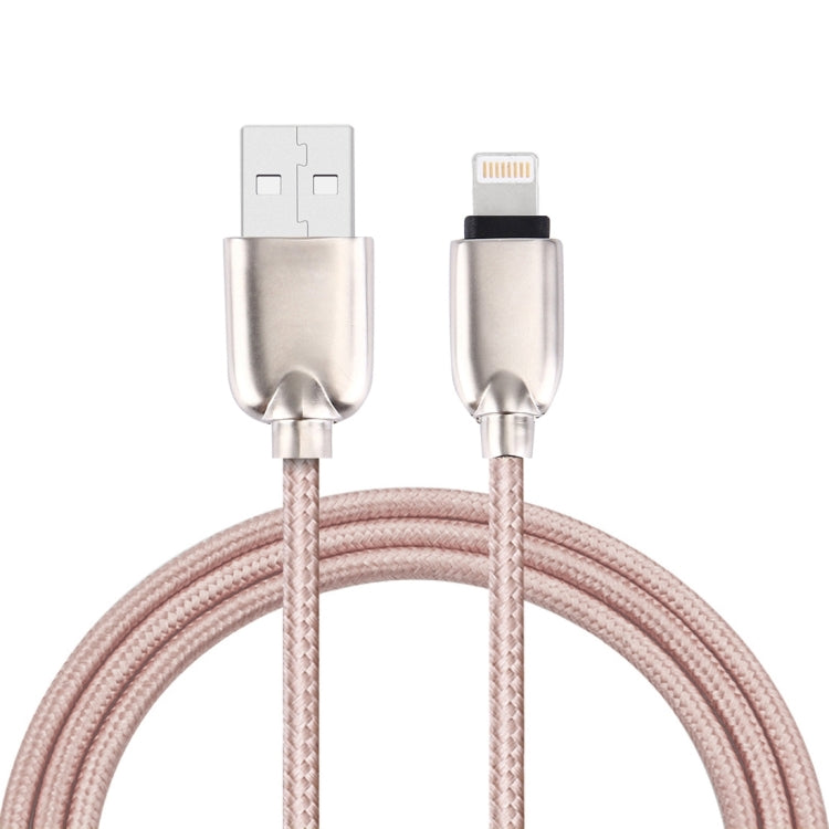 1M Tissé 108 Cuivre Core 8 Broches vers USB Câble de Charge de Synchronisation de Données pour iPhone iPad (Rose)