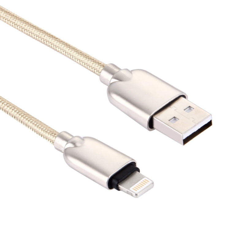 1M tejido 108 núcleos de cobre 8 pin a Cable de Carga de Sincronización de Datos USB para iPhone iPad (Dorado)