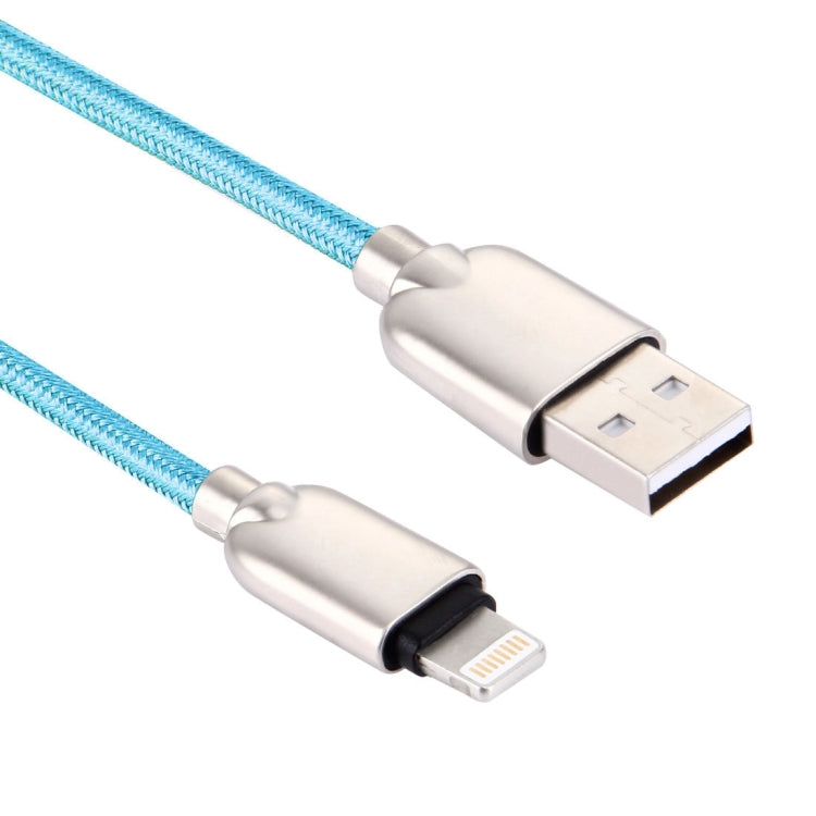 1M tejido 108 núcleos de cobre 8 pin a Cable de Carga de Sincronización de Datos USB para iPhone iPad (Azul)