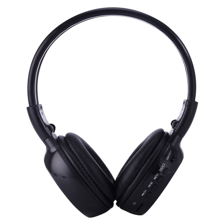 BS-N65 Foldable Wireless Stereo HiFi Headphones with Headband with LCD Display and TF Card Slot and LED Indicator Light and FM Function (Black)
