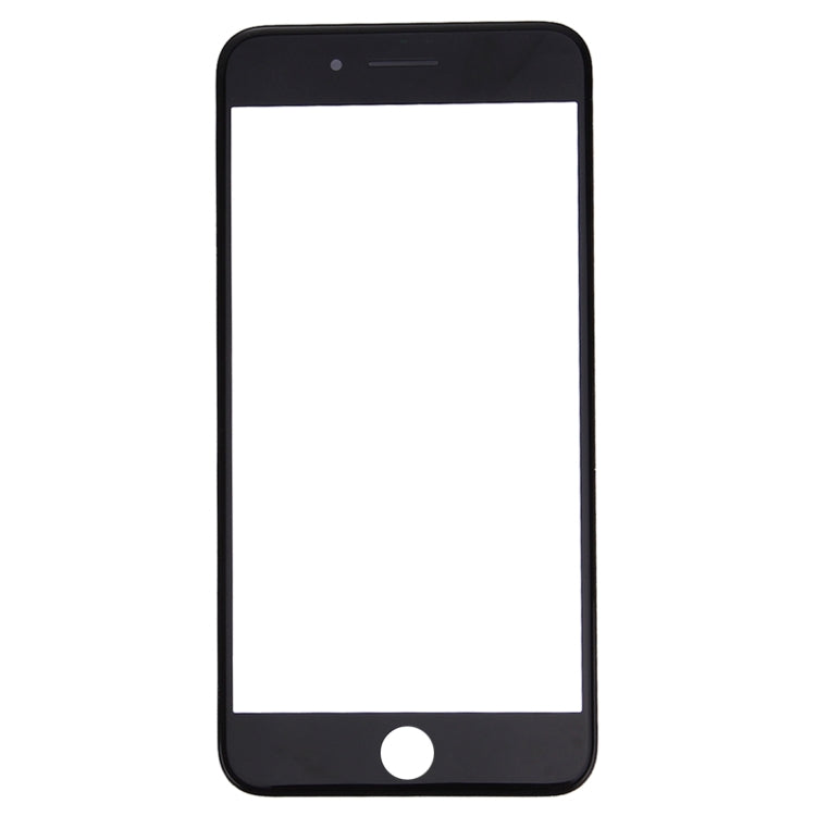 2 en 1 pour iPhone 7 (lentille en verre extérieure d'écran avant d'origine + cadre d'origine) (noir)
