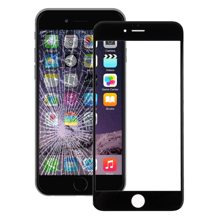 Lentille en verre extérieure de l'écran avant pour iPhone 7 (noir)