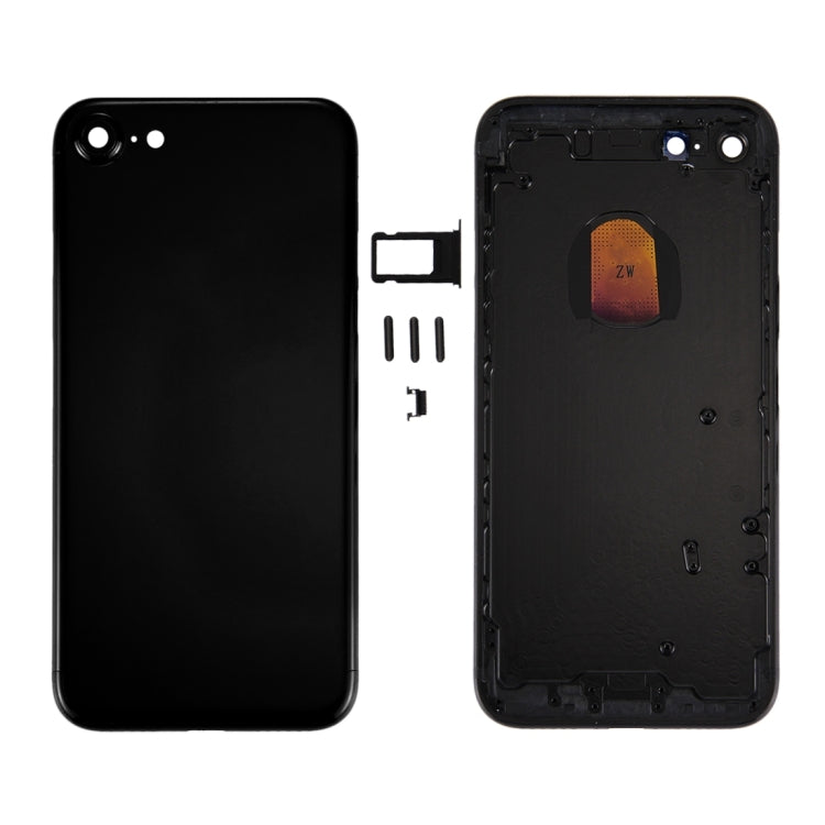 6 in 1 For iPhone 7 (Battery Cover + Card Tray + Volume Control Key + Power Button + Mute Switch Vibrate Key + Signal) Full Assembly Housing Cover (Jet Black)