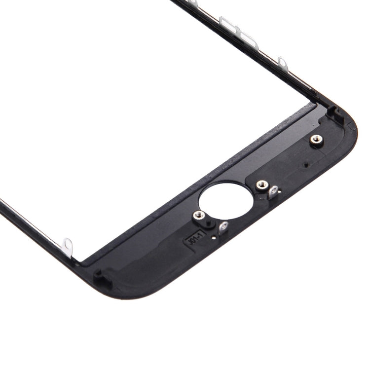 Lentille extérieure en verre d'écran avant avec cadre de lunette d'écran LCD avant pour iPhone 7 (noir)