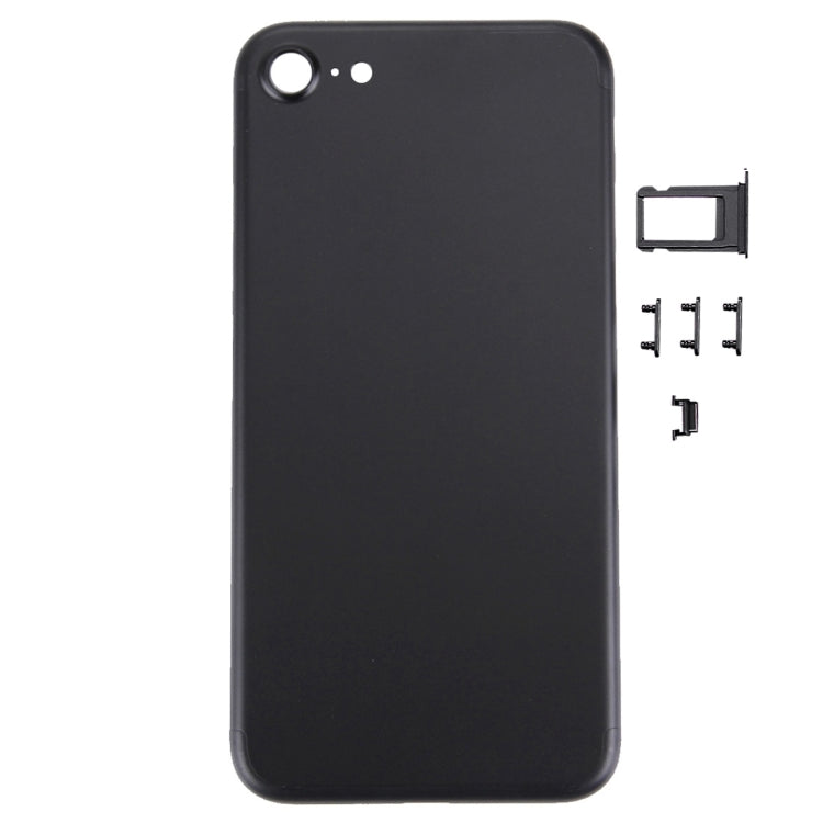 5 in 1 For iPhone 7 (Battery Cover + Card Tray + Volume Control Key + Power Button + Mute Switch Vibrator Key) Full Assembly Housing Cover (Black)