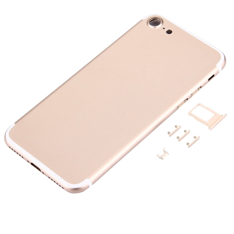 5 in 1 For iPhone 7 (Battery Cover + Card Tray + Volume Control Key + Power Button + Mute Switch Vibrator Key) Full Assembly Housing Cover (Gold)