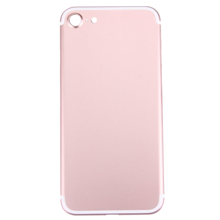 5 en 1 Para iPhone 7 (Tapa de Batería + Bandeja Para Tarjetas + Tecla de Control de Volumen + Botón de Encendido + Tecla Vibradora del interruptor de Silencio) Cubierta de la Carcasa de Ensamblaje Completo (Oro Rosa)