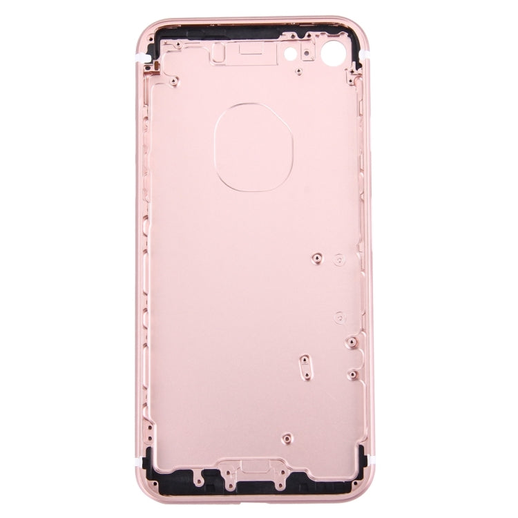 5 in 1 For iPhone 7 (Battery Cover + Card Tray + Volume Control Key + Power Button + Mute Switch Vibrator Key) Full Assembly Housing Cover (Rose Gold)