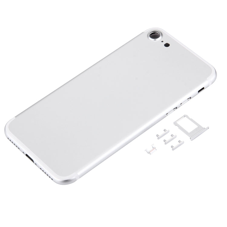 5 in 1 For iPhone 7 (Battery Cover + Card Tray + Volume Control Key + Power Button + Mute Switch Vibrator Key) Full Assembly Housing Cover (Silver)