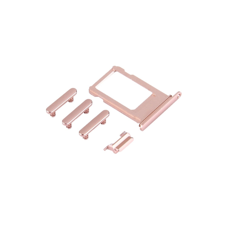 Bandeja de Tarjeta + Tecla de Control de Volumen + Botón de Encendido + Tecla Vibradora con interruptor de Silencio Para iPhone 7 (Oro Rosa)