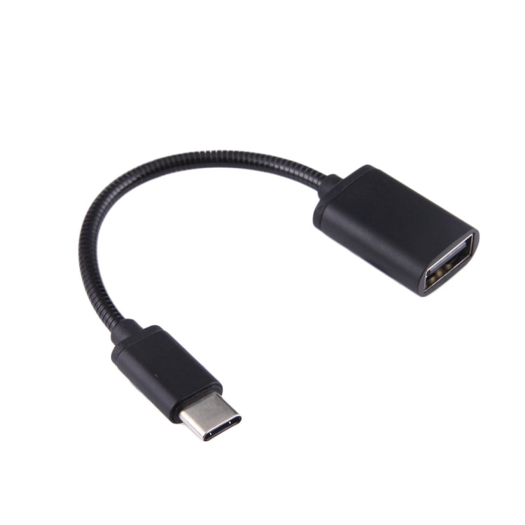 3.3" USB Type C Mâle Fil Métallique Câble OTG Câble de Données de Charge pour Galaxy S8 &amp; S8+ / LG G6 / Huawei P10 &amp; P10 Plus / Oneplus 5 / Xiaomi Mi6 &amp; Max 2 / et autres Smartphones (Noir)
