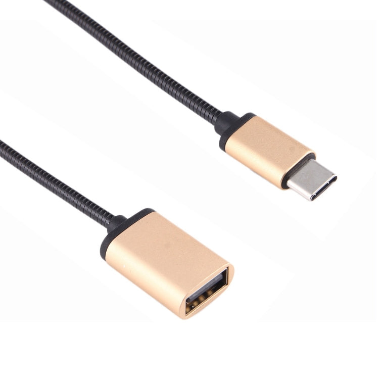 3.3" USB Type C Male Metal Wire OTG Cable Charging Data Cable For Galaxy S8 &amp; S8+ / LG G6 / Huawei P10 &amp; P10 Plus / Oneplus 5 / Xiaomi Mi6 &amp; Max 2 / and other Smartphones ( Golden)