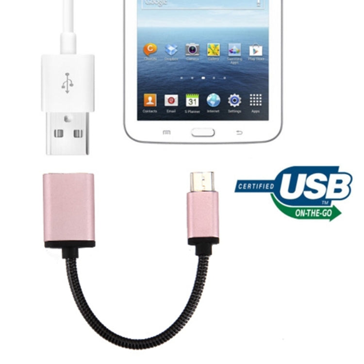 3.3" USB Type C Male Metal Wire OTG Cable Câble de données de charge pour Galaxy S8 &amp; S8+ / LG G6 / Huawei P10 &amp; P10 Plus / Oneplus 5 / Xiaomi Mi6 &amp; Max 2 / et autres Smartphones (or rose)