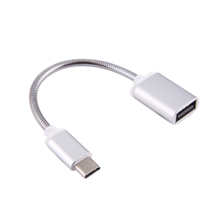 3.3" USB Type C Male Metal Wire OTG Cable Charging Data Cable For Galaxy S8 &amp; S8+ / LG G6 / Huawei P10 &amp; P10 Plus / Oneplus 5 / Xiaomi Mi6 &amp; Max 2 / and other Smartphones ( Silver)