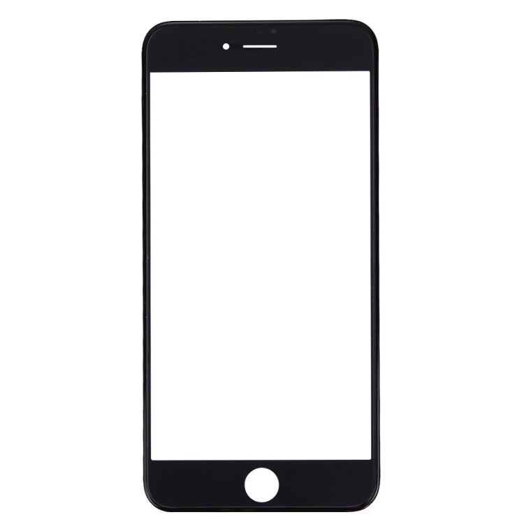 Lentille extérieure en verre d'écran avant avec cadre de lunette d'écran LCD avant pour iPhone 7 (noir)