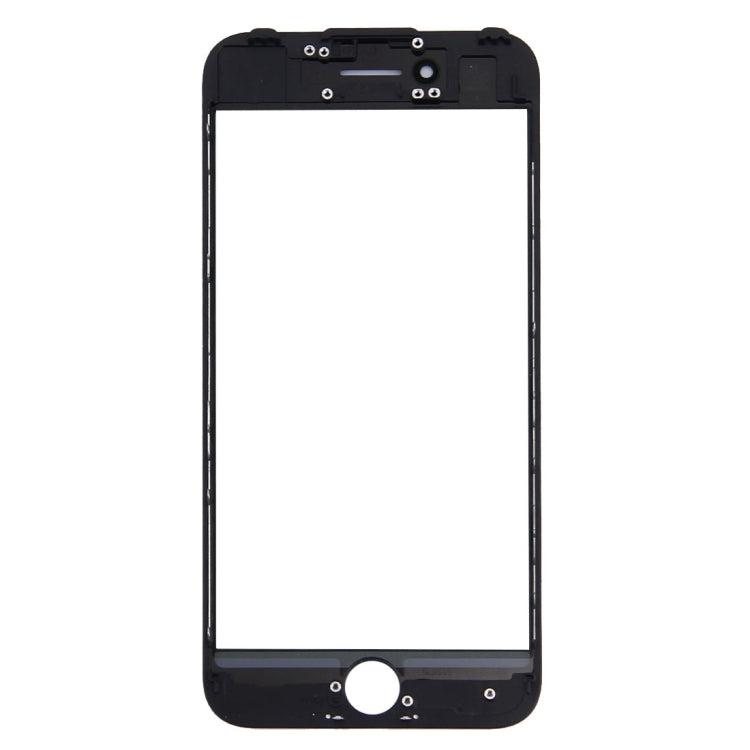 Front Screen Outer Glass Lens with Front LCD Screen Bezel Frame for iPhone 7 (Black)