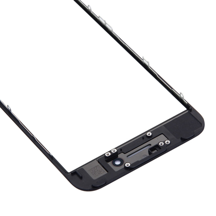 Lente de Cristal Exterior de Pantalla Frontal con Marco de Bisel de Pantalla LCD Frontal Para iPhone 7 (Negro)