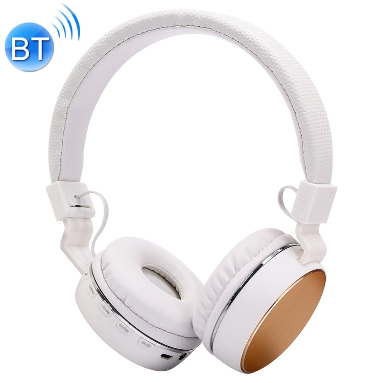 Foldable Stereo Wireless Bluetooth Headphones with Headband SH-16 Supports 3.5mm Audio Hands-Free Calls TF Card and FM for iPhone iPad iPod Samsung HTC Sony Huawei Xiaomi and Other Audio Devices (Gold)