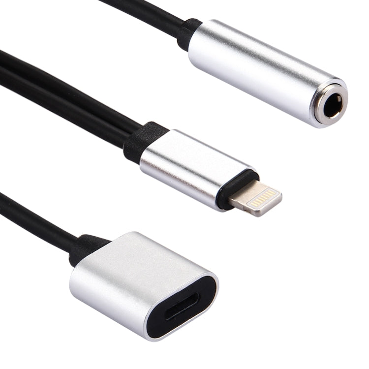 10 cm 8-polige Buchse und 3,5-mm-Buchse Audio auf 8-poligen Stecker Ladekabel unterstützt iOS 10.3.1 (Silber)