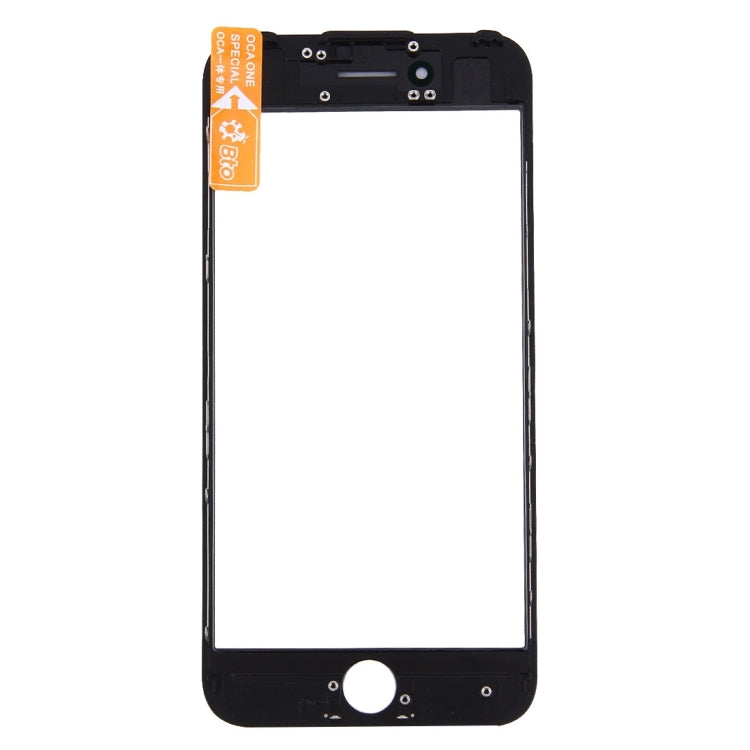 Lente de Cristal Exterior de Pantalla Frontal con Marco de Bisel de Pantalla LCD Frontal y Adhesivo OCA Transparente Para iPhone 7 (Negro)