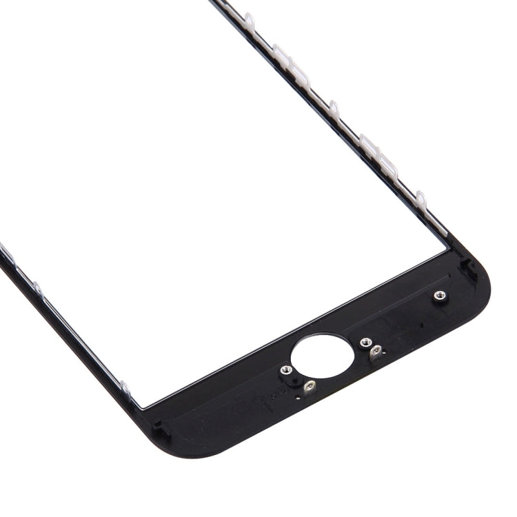 Lentille extérieure en verre d'écran avant avec cadre de lunette d'écran LCD avant et adhésif OCA transparent pour iPhone 7 (noir)
