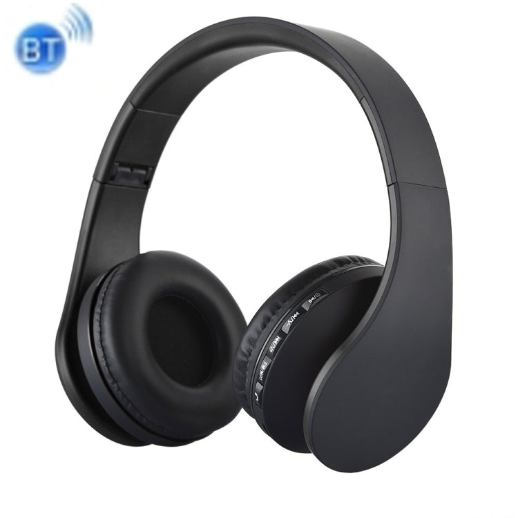 BTH-811 Foldable Stereo Wireless Bluetooth Headphones with MP3 Player FM Radio for Xiaomi iPhone iPad iPod Samsung HTC Sony Huawei and Other Audio Devices (Black)