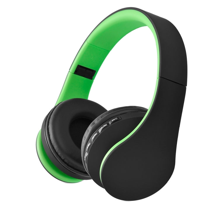 BTH-811 Foldable Stereo Wireless Bluetooth Headphones with MP3 Player FM Radio for Xiaomi iPhone iPad iPod Samsung HTC Sony Huawei and Other Audio Devices (Green)