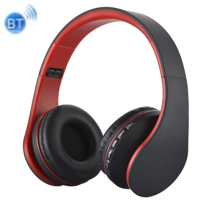 BTH-811 Foldable Stereo Wireless Bluetooth Headphones with MP3 Player FM Radio for Xiaomi iPhone iPad iPod Samsung HTC Sony Huawei and Other Audio Devices (Red)