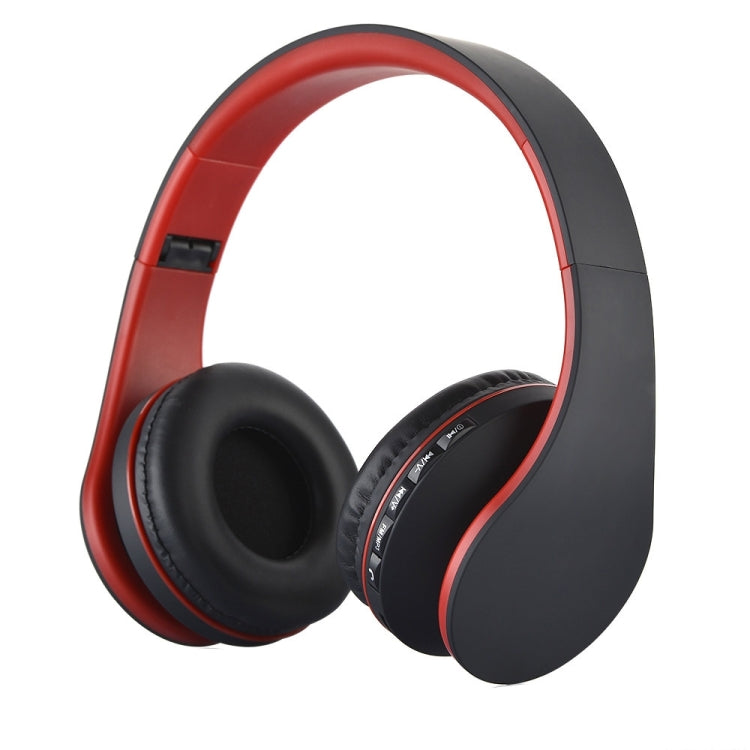 BTH-811 Foldable Stereo Wireless Bluetooth Headphones with MP3 Player FM Radio for Xiaomi iPhone iPad iPod Samsung HTC Sony Huawei and Other Audio Devices (Red)