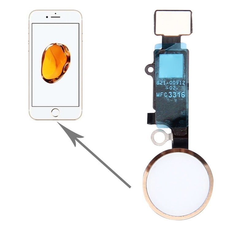 Botón de Inicio Para iPhone 7 no compatible con identificación de Huellas Dactilares (Dorado)
